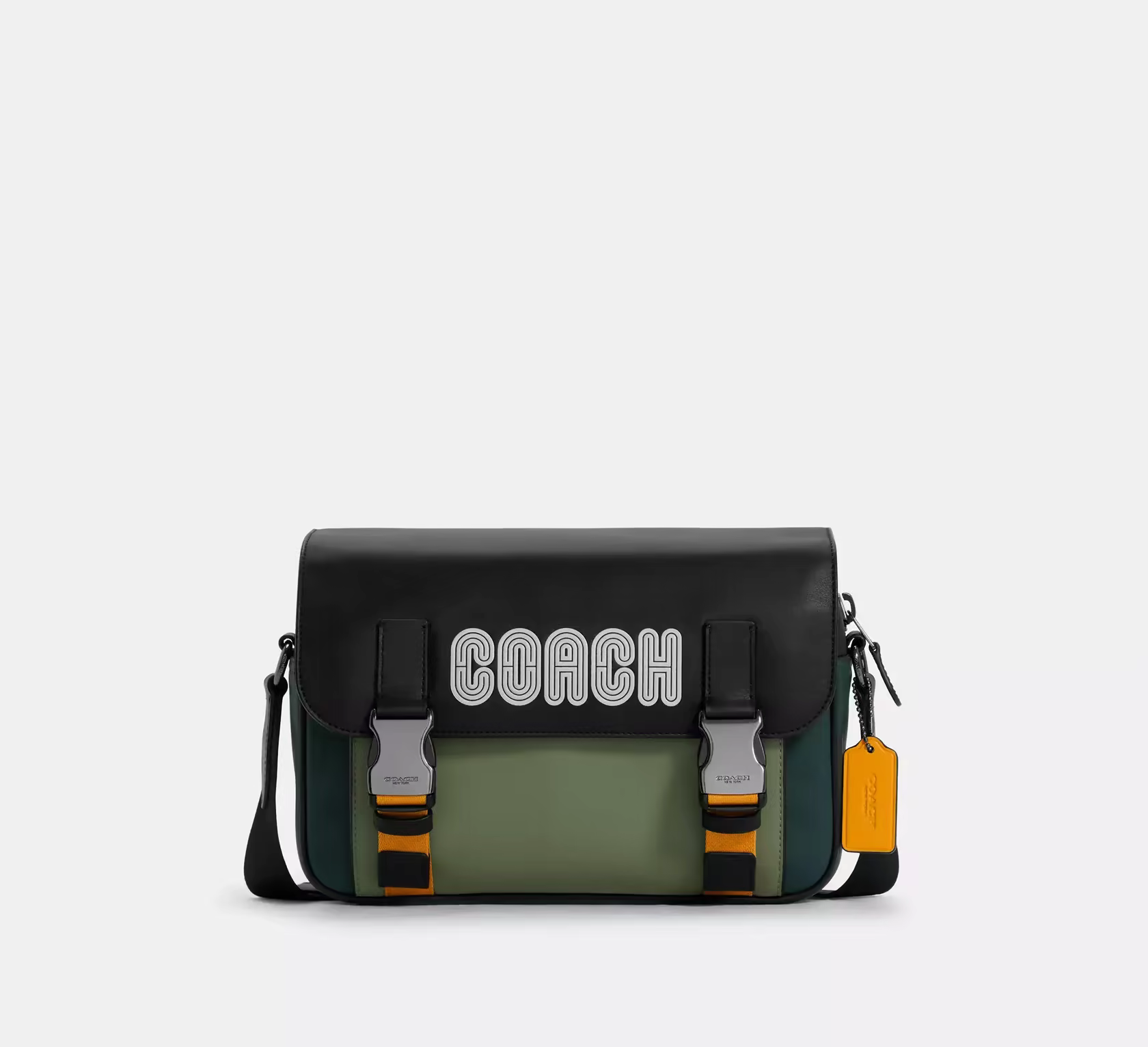 Сумка Coach Track Crossbody In Colorblock With Patch - Forest Agate Multi