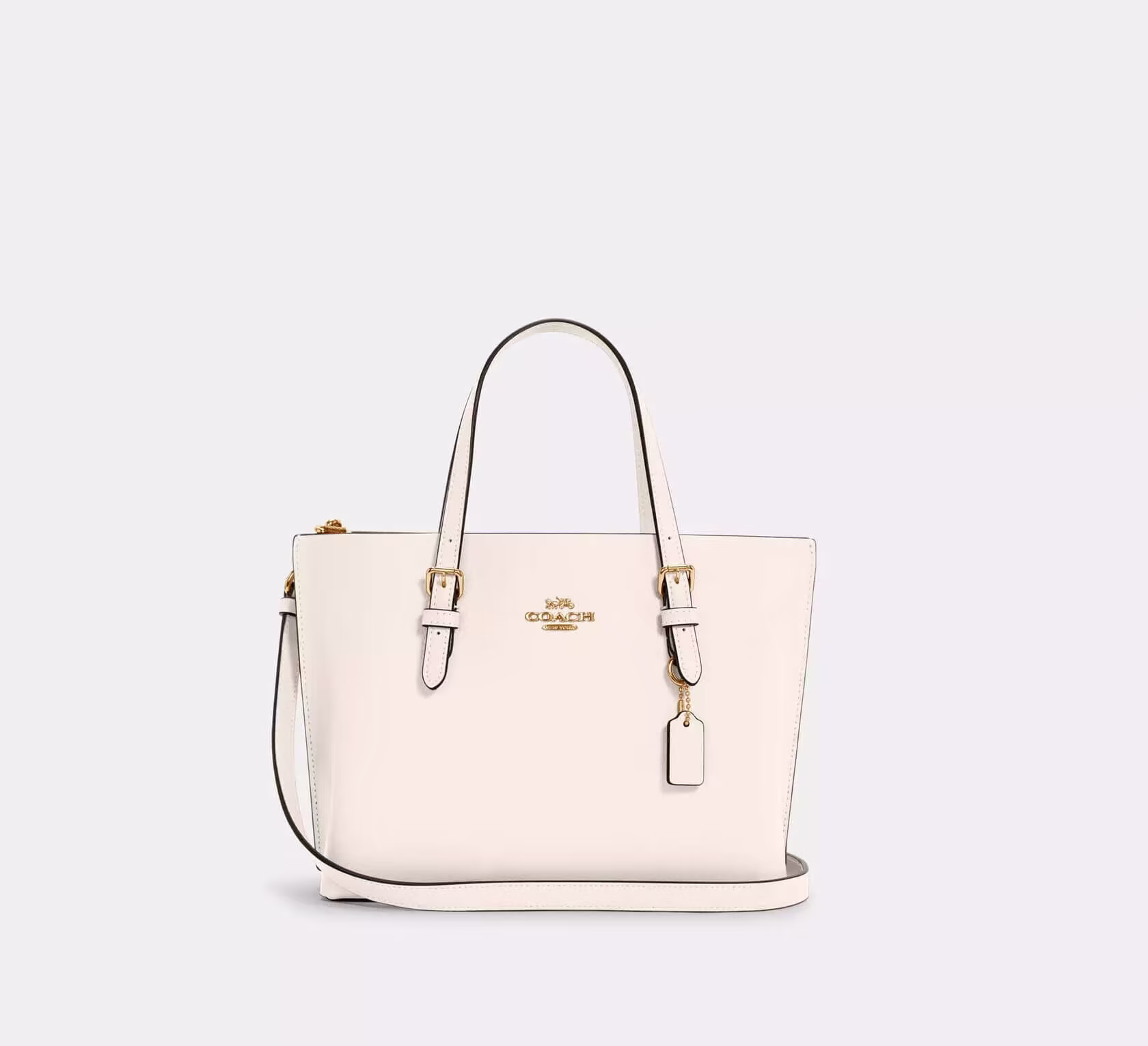 Сумка тоут Mollie Tote Bag 25 - pebbled leather/Gold/Chalk Light Saddle