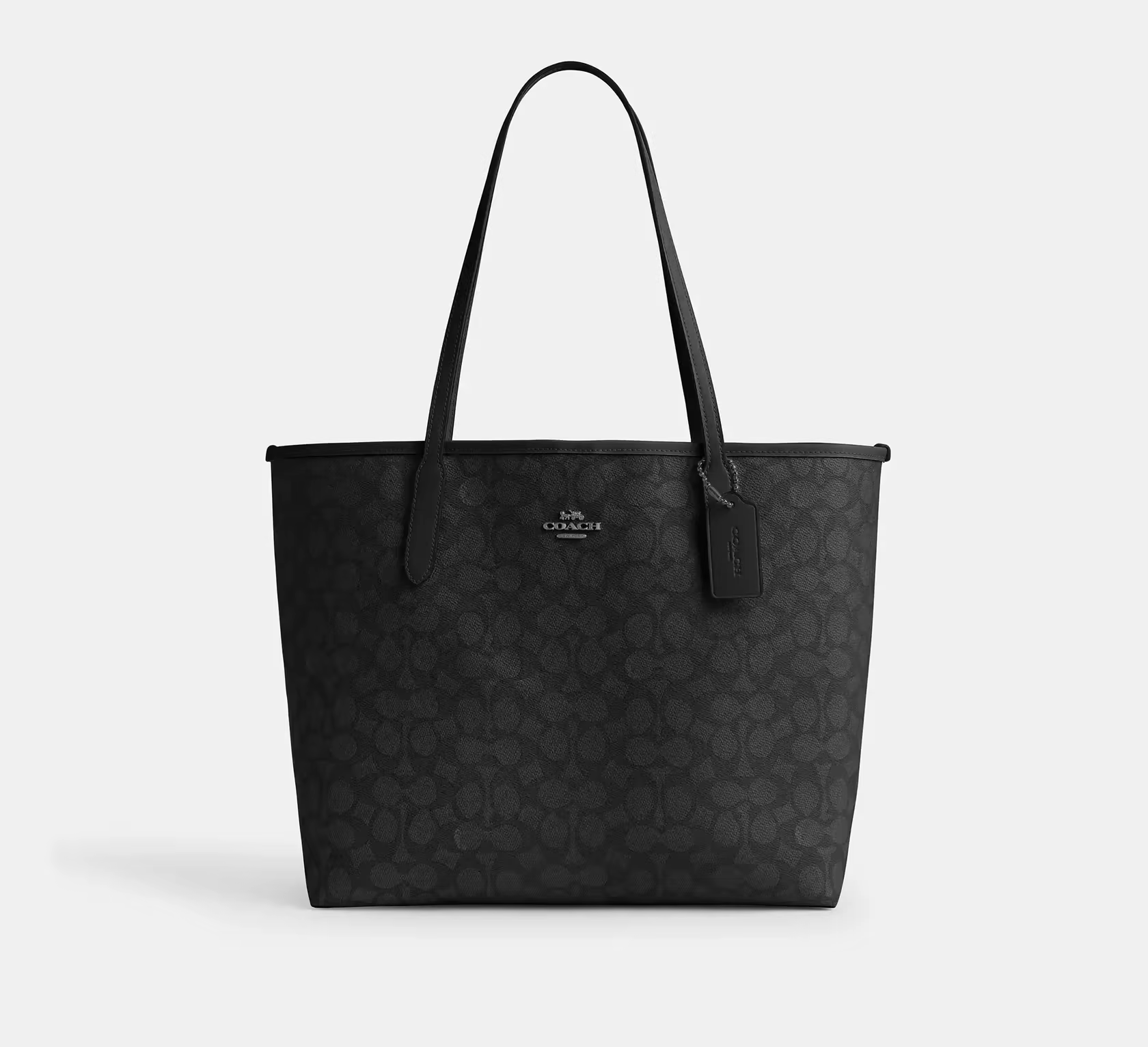 Сумка тоут City Tote Bag In Signature Canvas - Gunmetal/Charcoal/Black