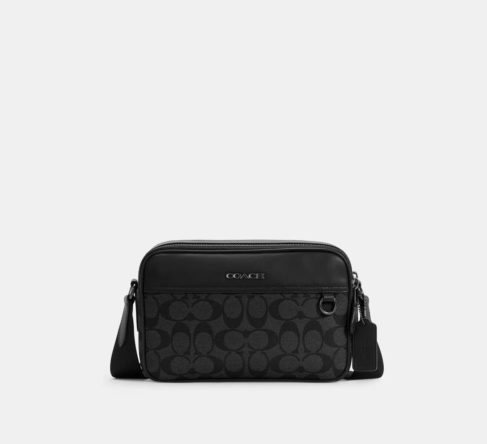 Мужская сумка Graham Crossbody Bag In Signature Canvas - Gunmetal/Charcoal/Black